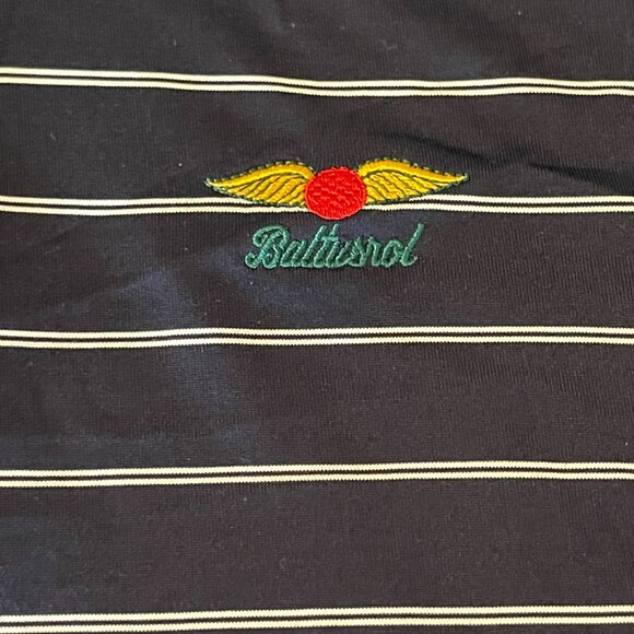 Adidas ClimaCool Baltusrol Golf Polo Shirt Navy & White Stripes L - Picture 2 of 12